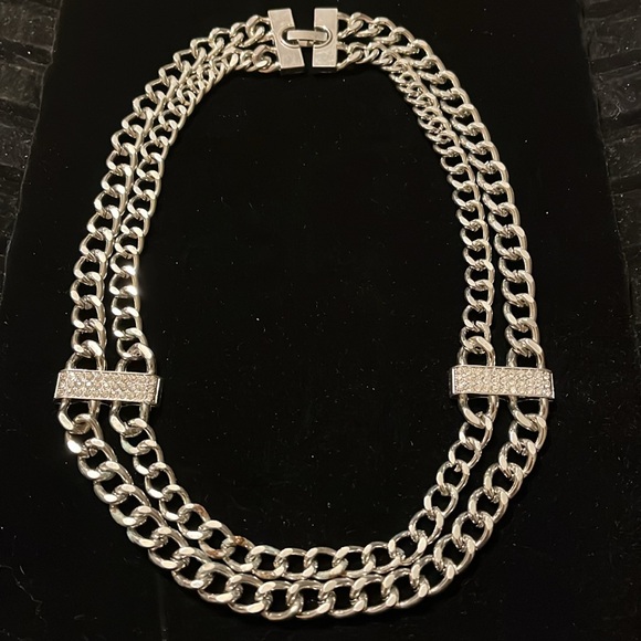 Silver Zirconia 2 Strand Necklace - Picture 16 of 17